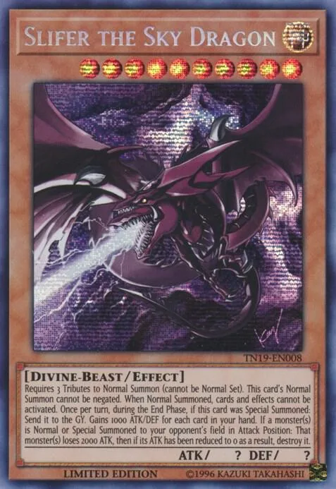 Slifer the Sky Dragon TN19-EN008 Yu-Gi-Oh card from 2019 Gold Sarcophagus Tin