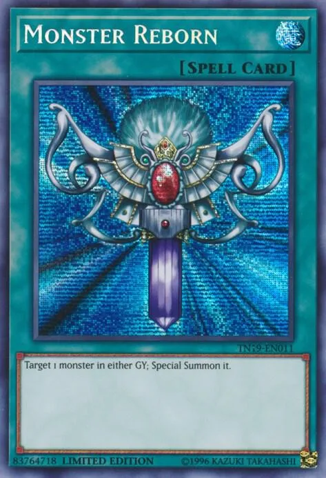 Monster Reborn TN19-EN011 Yu-Gi-Oh card from 2019 Gold Sarcophagus Tin
