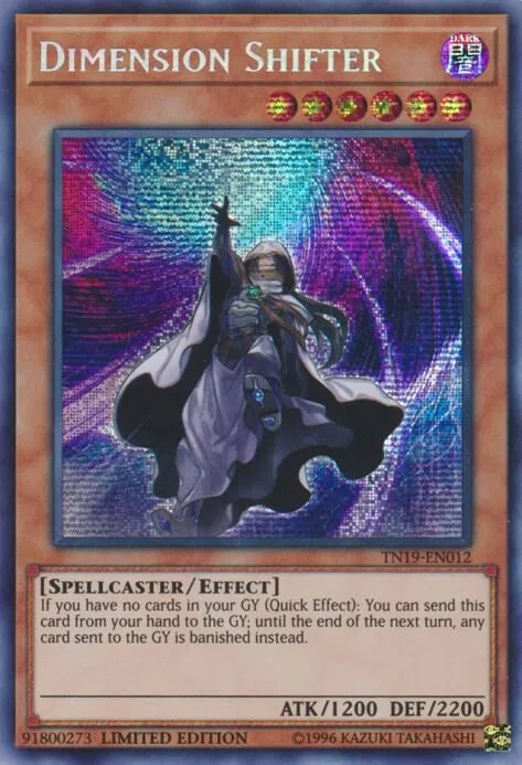 Dimension Shifter TN19-EN012 Yu-Gi-Oh card from 2019 Gold Sarcophagus Tin