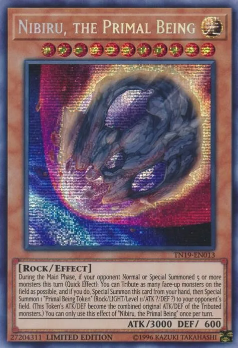Nibiru, the Primal Being TN19-EN013 Yu-Gi-Oh card from 2019 Gold Sarcophagus Tin