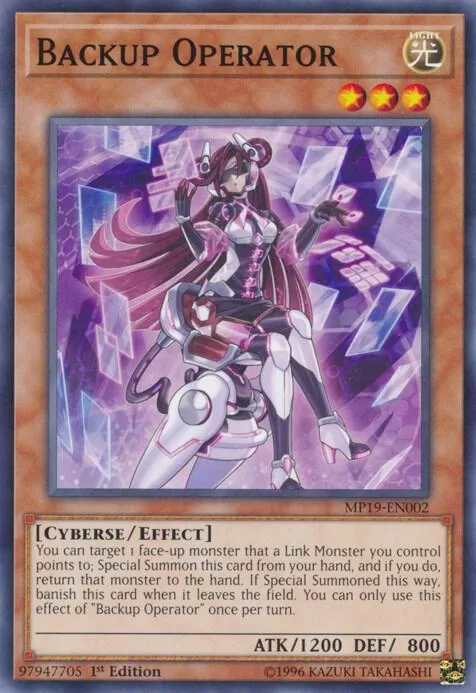 Backup Operator MP19-EN002 Yu-Gi-Oh card from 2019 Gold Sarcophagus Tin Mega Pack