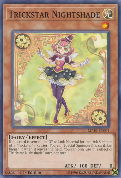 Trickstar Nightshade MP19-EN004 Yu-Gi-Oh card from 2019 Gold Sarcophagus Tin Mega Pack