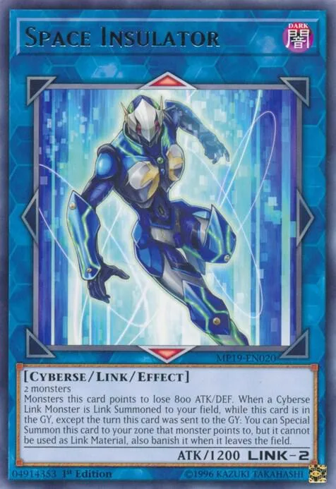 Space Insulator MP19-EN020 Yu-Gi-Oh card from 2019 Gold Sarcophagus Tin Mega Pack