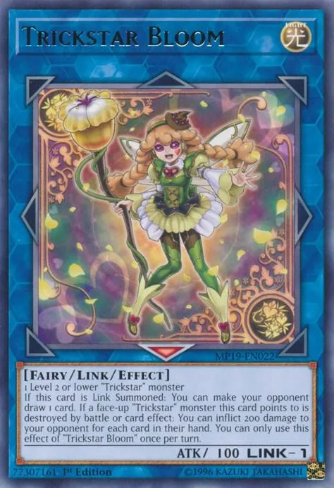 Trickstar Bloom MP19-EN022 Yu-Gi-Oh card from 2019 Gold Sarcophagus Tin Mega Pack