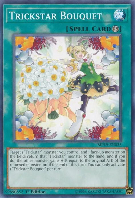 Trickstar Bouquet MP19-EN035 Yu-Gi-Oh card from 2019 Gold Sarcophagus Tin Mega Pack