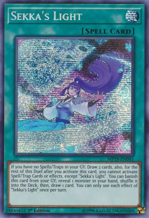 Sekka's Light MP19-EN041 Unlimited Yu-Gi-Oh card from 2019 Gold Sarcophagus Tin Mega Pack