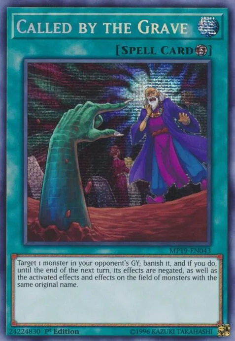 Called by the Grave MP19-EN043 1st Edition Yu-Gi-Oh card from 2019 Gold Sarcophagus Tin Mega Pack