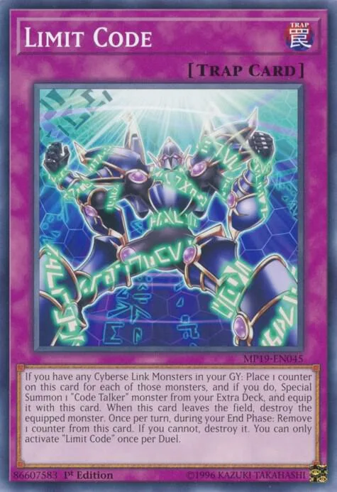 Limit Code MP19-EN045 Yu-Gi-Oh card from 2019 Gold Sarcophagus Tin Mega Pack