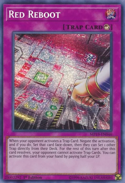 Red Reboot MP19-EN046 Unlimited Yu-Gi-Oh card from 2019 Gold Sarcophagus Tin Mega Pack