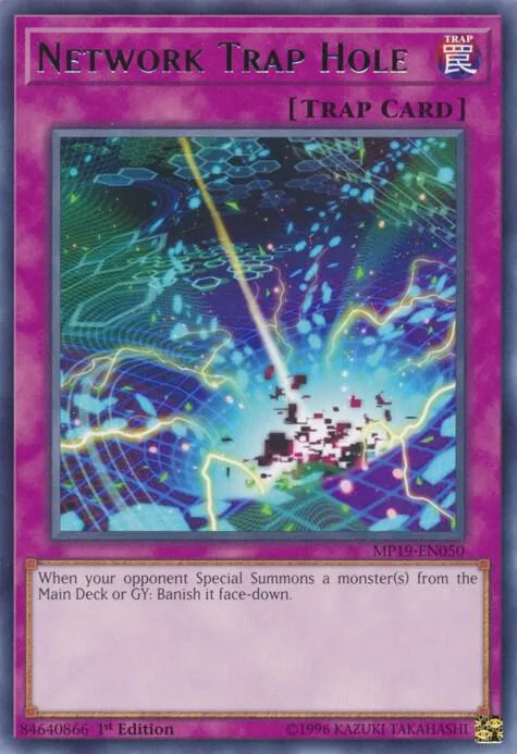Network Trap Hole MP19-EN050 Yu-Gi-Oh card from 2019 Gold Sarcophagus Tin Mega Pack