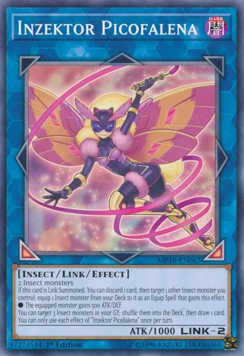 Inzektor Picofalena MP19-EN067 Yu-Gi-Oh card from 2019 Gold Sarcophagus Tin Mega Pack