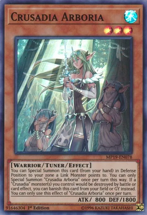 Crusadia Arboria MP19-EN078 Yu-Gi-Oh card from 2019 Gold Sarcophagus Tin Mega Pack