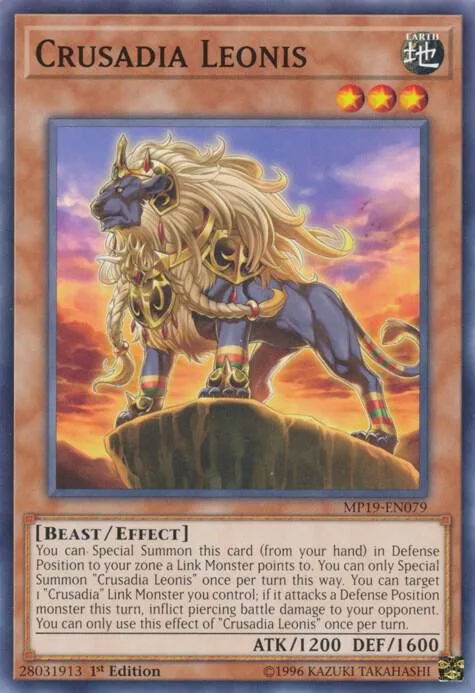 Crusadia Leonis MP19-EN079 Yu-Gi-Oh card from 2019 Gold Sarcophagus Tin Mega Pack