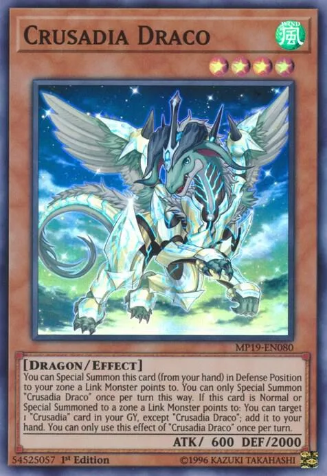 Crusadia Draco MP19-EN080 Yu-Gi-Oh card from 2019 Gold Sarcophagus Tin Mega Pack