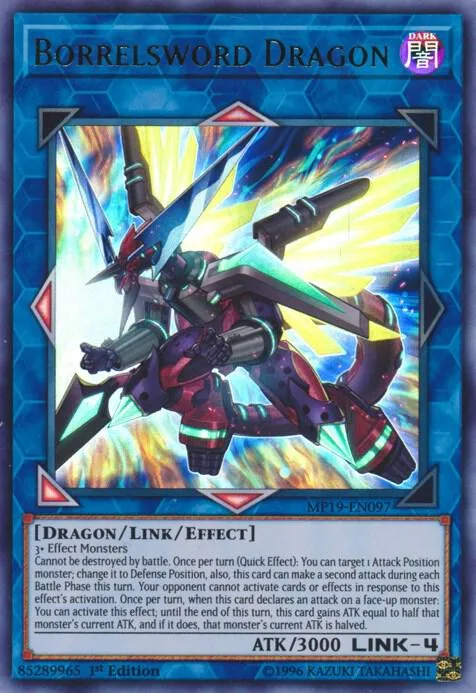 Borrelsword Dragon MP19-EN097 Unlimited Yu-Gi-Oh card from 2019 Gold Sarcophagus Tin Mega Pack