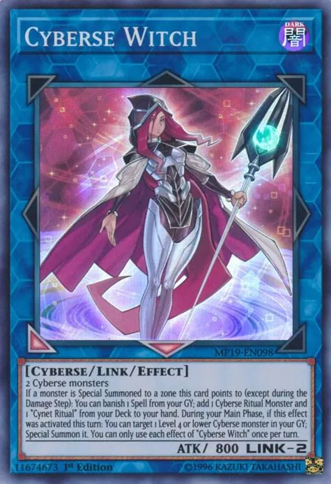 Cyberse Witch MP19-EN098 Yu-Gi-Oh card from 2019 Gold Sarcophagus Tin Mega Pack
