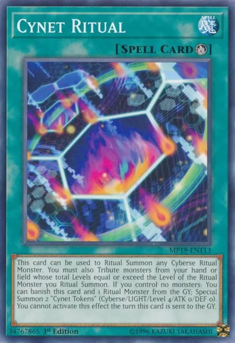 Cynet Ritual MP19-EN113 Yu-Gi-Oh card from 2019 Gold Sarcophagus Tin Mega Pack