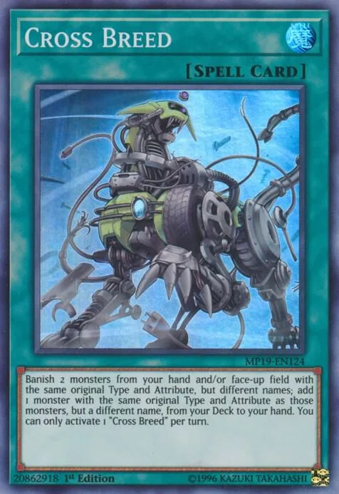 Cross Breed MP19-EN124 Yu-Gi-Oh card from 2019 Gold Sarcophagus Tin Mega Pack
