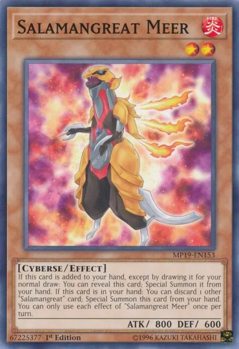 Salamangreat Meer MP19-EN153 Yu-Gi-Oh card from 2019 Gold Sarcophagus Tin Mega Pack