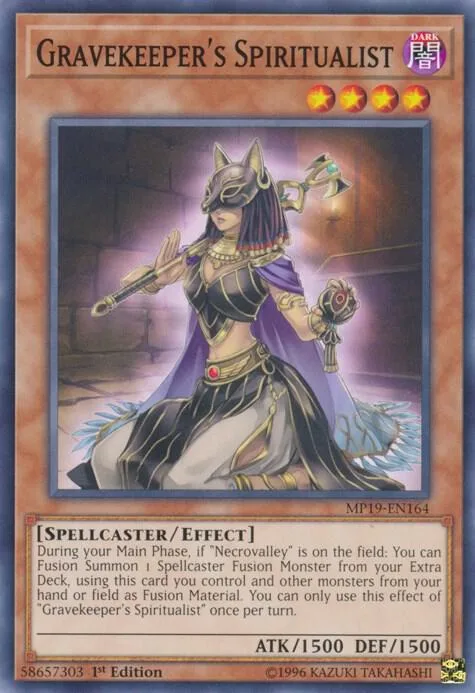 Gravekeeper's Spiritualist MP19-EN164 Yu-Gi-Oh card from 2019 Gold Sarcophagus Tin Mega Pack