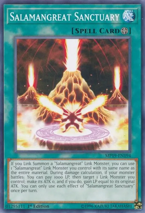 Salamangreat Sanctuary MP19-EN194 Yu-Gi-Oh card from 2019 Gold Sarcophagus Tin Mega Pack