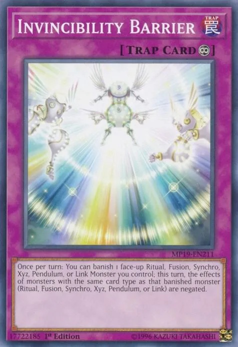 Invincibility Barrier MP19-EN211 Yu-Gi-Oh card from 2019 Gold Sarcophagus Tin Mega Pack