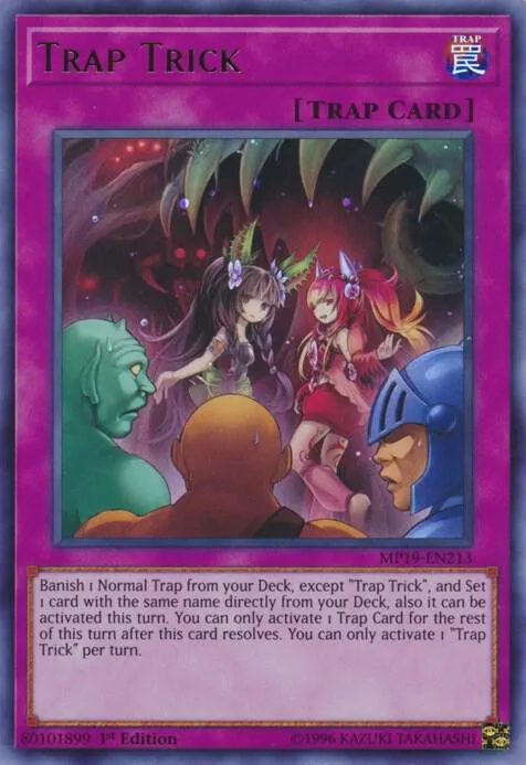 Trap Trick MP19-EN213 Yu-Gi-Oh card from 2019 Gold Sarcophagus Tin Mega Pack