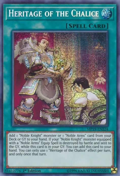 Heritage of the Chalice MP19-EN224 Unlimited Yu-Gi-Oh card from 2019 Gold Sarcophagus Tin Mega Pack