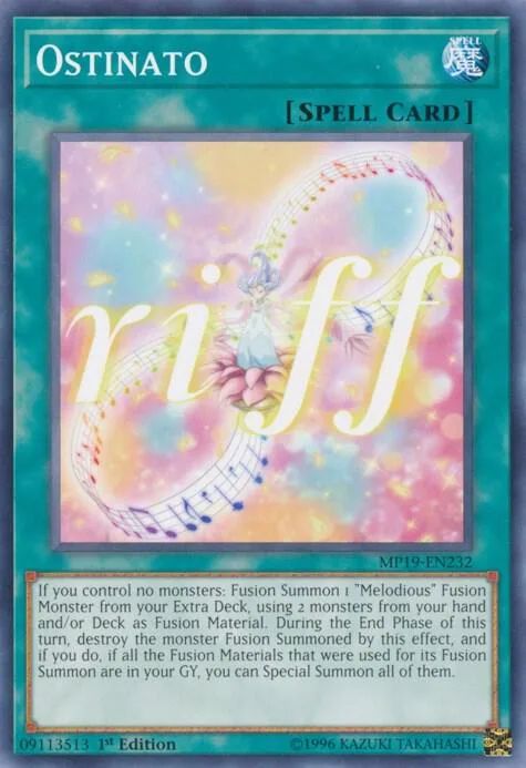 Ostinato MP19-EN232 Yu-Gi-Oh card from 2019 Gold Sarcophagus Tin Mega Pack