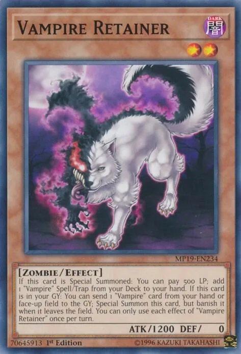 Vampire Retainer MP19-EN234 Yu-Gi-Oh card from 2019 Gold Sarcophagus Tin Mega Pack