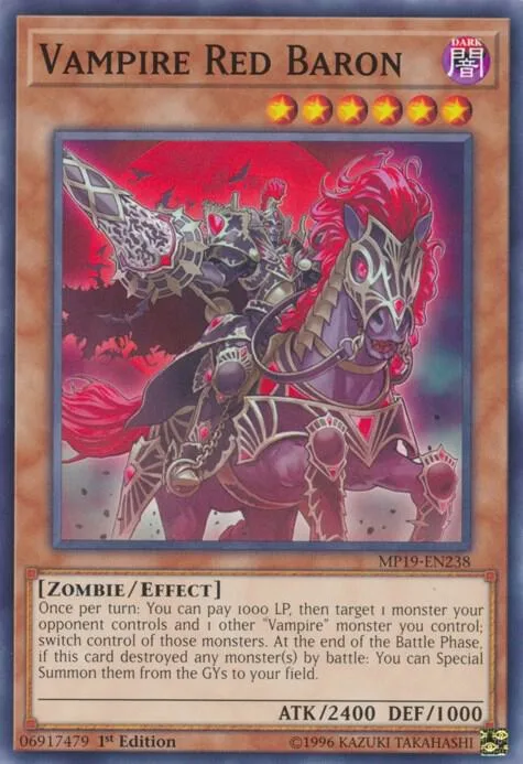 Vampire Red Baron MP19-EN238 Yu-Gi-Oh card from 2019 Gold Sarcophagus Tin Mega Pack
