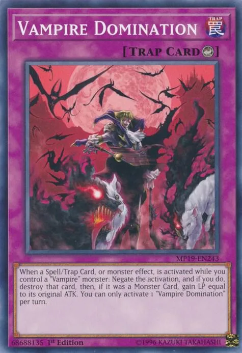 Vampire Domination MP19-EN243 Yu-Gi-Oh card from 2019 Gold Sarcophagus Tin Mega Pack