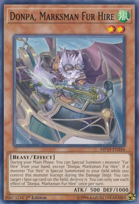 Donpa, Marksman Fur Hire MP19-EN244 Yu-Gi-Oh card from 2019 Gold Sarcophagus Tin Mega Pack