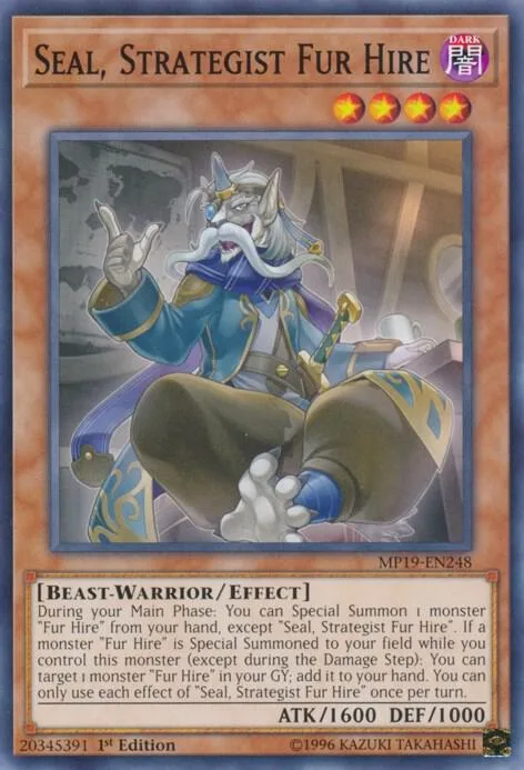 Seal, Strategist Fur Hire MP19-EN248 Yu-Gi-Oh card from 2019 Gold Sarcophagus Tin Mega Pack
