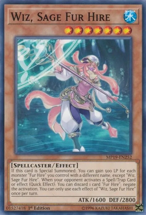Wiz, Sage Fur Hire MP19-EN252 Yu-Gi-Oh card from 2019 Gold Sarcophagus Tin Mega Pack