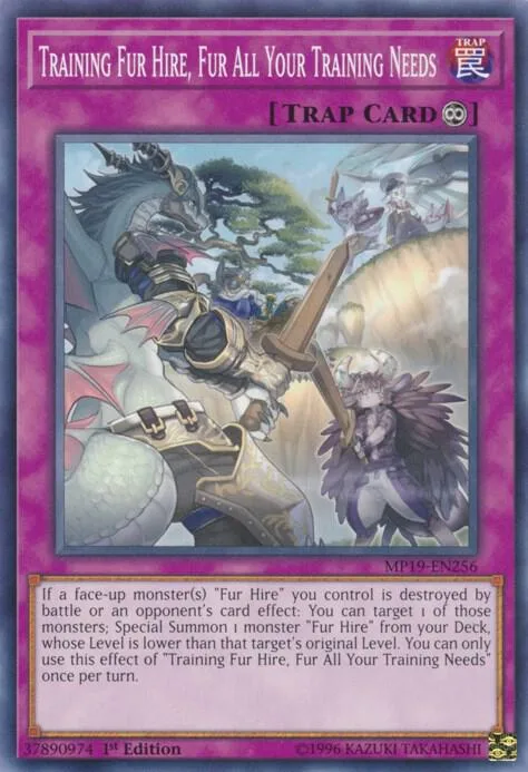 Training Fur Hire, Fur All Your Training Needs MP19-EN256 Yu-Gi-Oh card from 2019 Gold Sarcophagus Tin Mega Pack