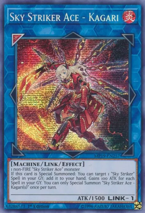 Sky Striker Ace - Kagari MP19-EN257 1st Edition Yu-Gi-Oh card from 2019 Gold Sarcophagus Tin Mega Pack