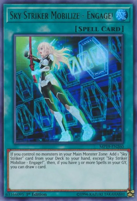 Sky Striker Mobilize - Engage! MP19-EN260 1st Edition Yu-Gi-Oh card from 2019 Gold Sarcophagus Tin Mega Pack