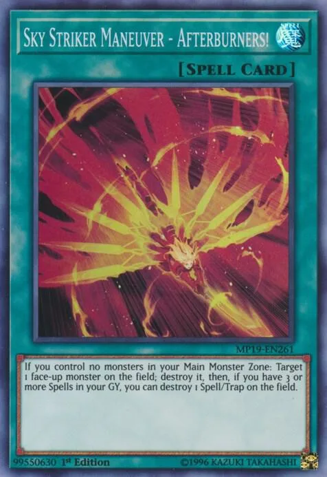 Sky Striker Maneuver - Afterburners! MP19-EN261 Yu-Gi-Oh card from 2019 Gold Sarcophagus Tin Mega Pack