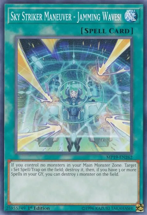 Sky Striker Maneuver - Jamming Waves! MP19-EN262 1st Edition Yu-Gi-Oh card from 2019 Gold Sarcophagus Tin Mega Pack