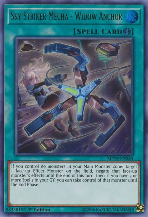 Sky Striker Mecha - Widow Anchor MP19-EN264 1st Edition Yu-Gi-Oh card from 2019 Gold Sarcophagus Tin Mega Pack
