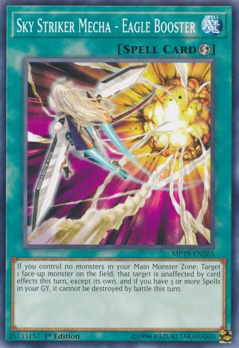 Sky Striker Mecha - Eagle Booster MP19-EN265 Yu-Gi-Oh card from 2019 Gold Sarcophagus Tin Mega Pack