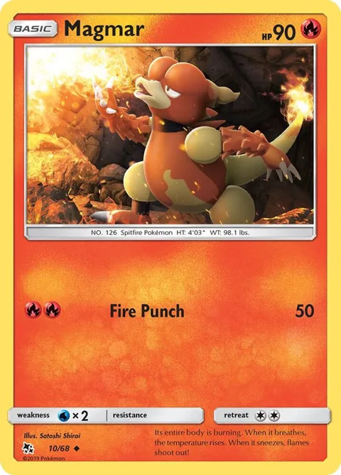 Magmar #10/68 Pokémon card from Hidden Fates