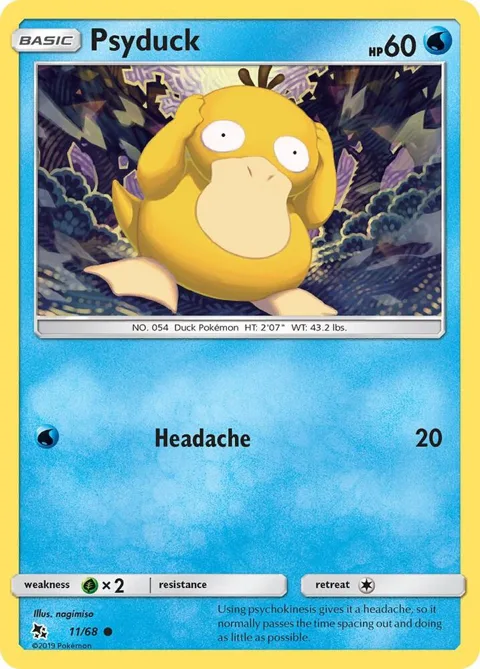 Psyduck #11/68 Pokémon card from Hidden Fates