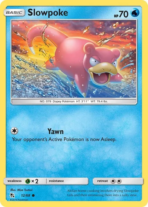 Slowpoke #12/68 Reverse Holofoil Pokémon card from Hidden Fates