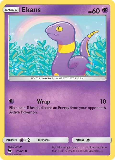 Ekans 25 #25/68 Pokémon card from Hidden Fates