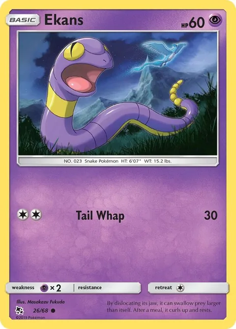 Ekans 26 #26/68 Pokémon card from Hidden Fates