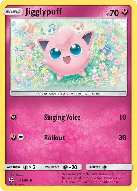 Jigglypuff #41/68 Reverse Holofoil Pokémon card from Hidden Fates