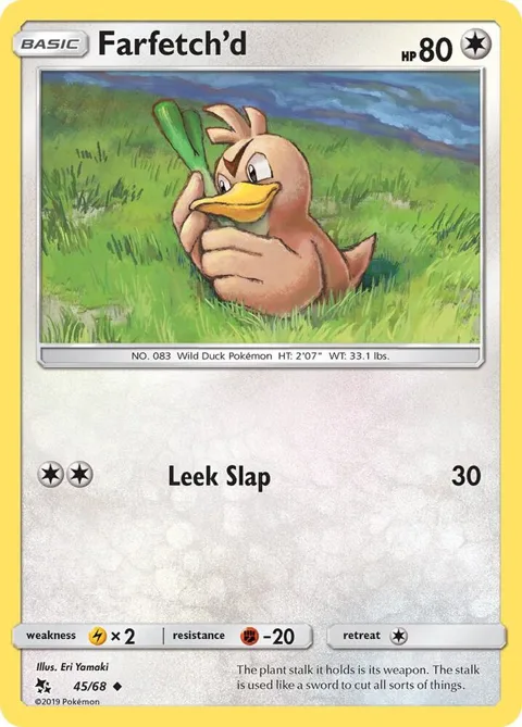Farfetch'd #45/68 Reverse Holofoil Pokémon card from Hidden Fates