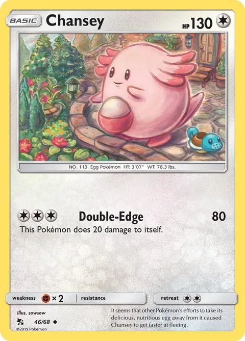 Chansey #46/68 Pokémon card from Hidden Fates